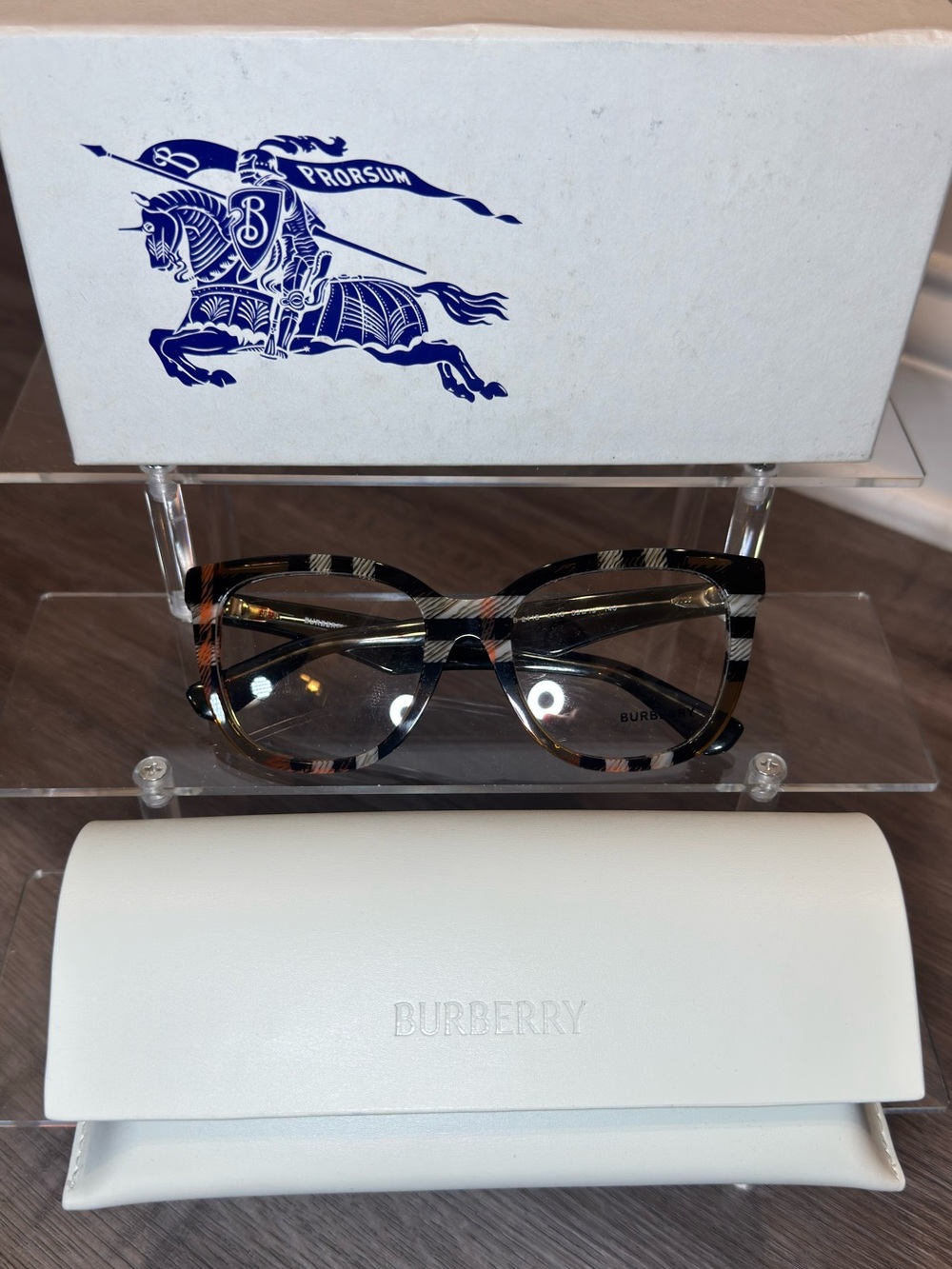 Burberry Check Logo Print Eyeglasses BE 2415
